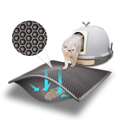 Pieviev Cat Litter Mat Double Layer Waterproof Urine Proof Trapping Mat 1 Pack (Gray, 24x15 Inch (Pack of 1)) - Image 1