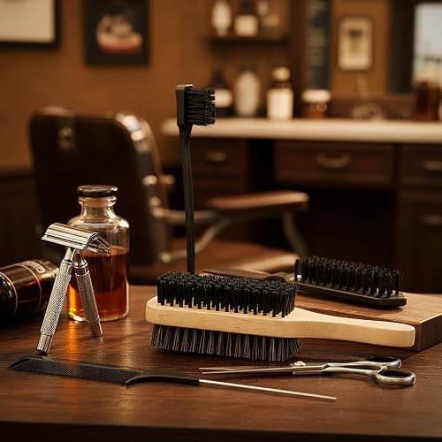 ElevateTech Club Wave Brush for Men, 4 Pcs Natural Boar Bristle 2-Sided Club Brush for Men Barbers Medium Hard Hair Brushes for Thick Coarse Curly Hair, Detangling, Smoothing, 360 Curved Wave-Styles thumbnail 7