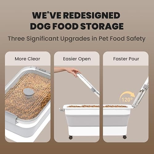 DDMOMMY 20-23 Lbs Dog Food Storage Container, Collapsible Dog Food Container with Transparent Airtight Lid,Multifunctional Pet Food Storage Container for Dog Cat,Rice,Flour,Pet Food Scoop and Dog Bowl thumbnail 4