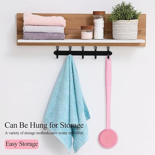 Silicone Back Scrubber for Shower, 17in Lengthen Long Handle Body Brush, Double Sided Shower Brush for Shower Exfoliating and Massage Can Produce Rich Foam, Long Handle Back Scrubber for Men thumbnail 6