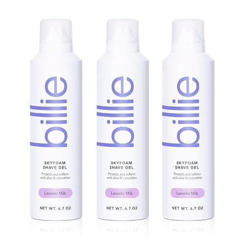 Billie SkyFoam Shave Gel - Lavender Milk Scent - Water-activated Foam - Made With Aloe & Cucumber - For A Close, Smooth Shave - 6.7 fl oz, 3-pack - Image 1