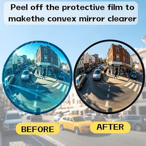 THAIMATS 24in Wide-Angle Unbreakable Convex Mirror | Heavy-duty unbreakable acrylic, instant rebound, wall mount. Indoor/outdoor for garage, driveway, warehouse, street. thumbnail 6