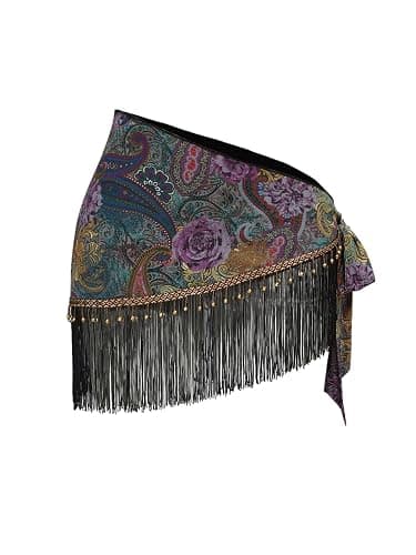 MakeMeChic Women's Wrap Fringe Skirt Beach Cover Up Low Waisted Tie Side Boho Swim Suit - Image 1
