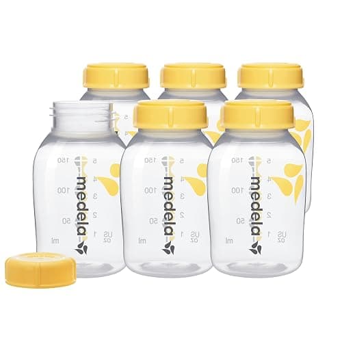 Medla Breast Milk Collection and Storage Bottles with Solid Lids - 6pk/5oz-150mL Breastmilk Container, Compatible with Medela Breast Pumps and Made Without BPA - Image 1