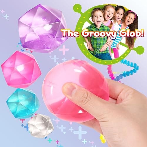 4pcs Mini Small 1.8inch Masonry Ice Squishy Stress Balls-Polyhedron Diamond Sugar Balls Slow Rise-Fidget Toy for Kids Gel Filled Classroom, Calming Toys Anxiety Children Teens (4pcs) thumbnail 3