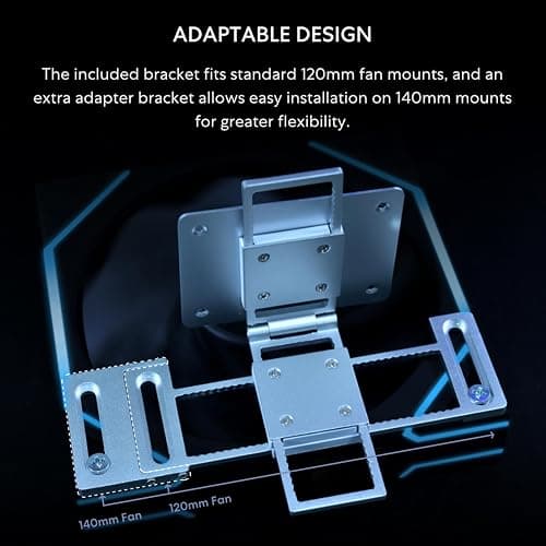 Lian Li 8.8" Universal Screen for PC - Adjustable Mounting for Any Computer Setup - Customizable ARGB Frame - PC Temperature Display Panel - LCD Screen Display - Mini Monitor - SM088X (US88 v1 Black) thumbnail 6
