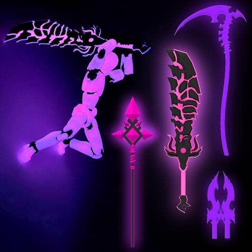Glowing Titan 13 Action Figure Set Already Assembled, T13 3D Printed Action Figures with Weapons Accessories T 13 Lucky Robo Dummy Nova 13 Action Figures, Figura de acción t13 (Rose Red) - Image 1