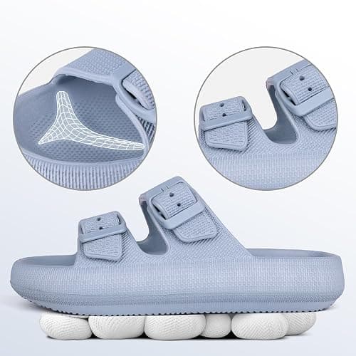 Kids Cloud Sliders Boys Girls Adjustable Buckle Sandals Non-Slip EVA Bedroom Shower Slippers Beach Pool Flip Flops thumbnail 5