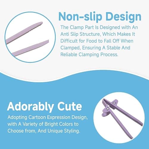 6PCS Finger Chopsticks for Gamers, Snack Grabber & Chip Helper Tool, Cute Emoji Wheat Straw Office Snack Chopsticks, Reusable Non-Slip Gaming Snacking Solution (6 Colors) thumbnail 5