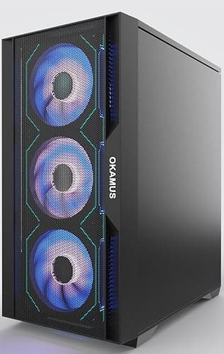 OKAMUS Gaming PC, i7 CPU, GTX 1660 Super 6GB Graphics, 512 GB M.2, 16 GB RAM Pre-Built Computer, RGB Fans x 4, Win 11 Home，WiFi 6 + 5.2/5.3, 550W PSU (i7+GTX 1660S+512GB+16GB) thumbnail 5