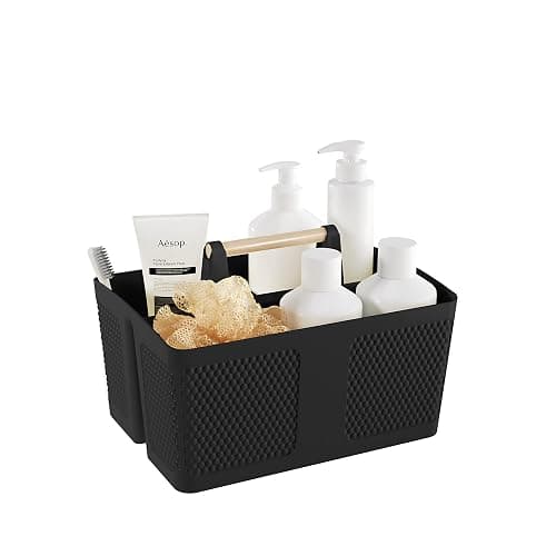 Xuhdukc Shower Caddy Portable and Cleaning Caddy Organizer for Bathroom, Kitchen, Toiletries Storage ,Caddy organizer with handle, Rust-Resistant, Durable Material (Black, 9.36" L×7.73" W×7.24" H) - Image 1