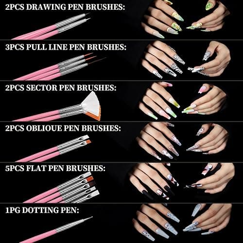Teenitor Square Nail Tips with Nail Charms Nail Art Brushes, 240pcs XXL Fake Nails with Nail Stand for Extensions, Clear Acrylic Nail Tips Gel Nails Long Full Coverage thumbnail 3