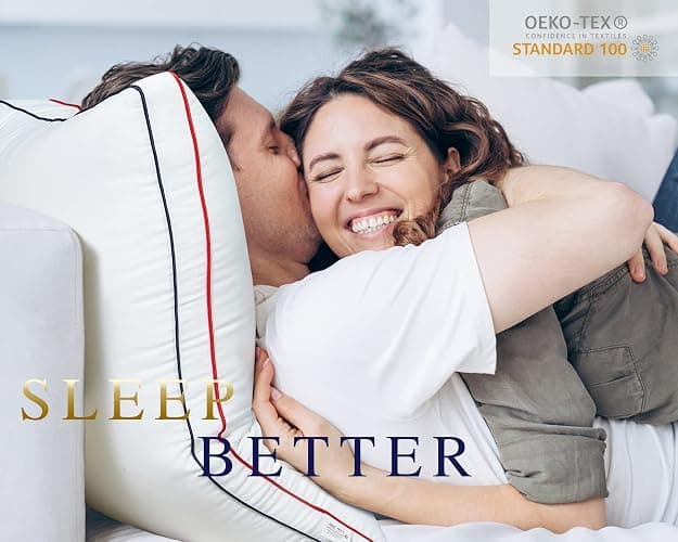 Bedufsar Bed Pillows for Sleeping, Queen Size Pillows Hotel Quality Set of 2, Fluffy and Supportive Gusseted Pillows for Side and Back Sleepers, Cooling Down Alternative Soft Pillow (20x30 in) thumbnail 5