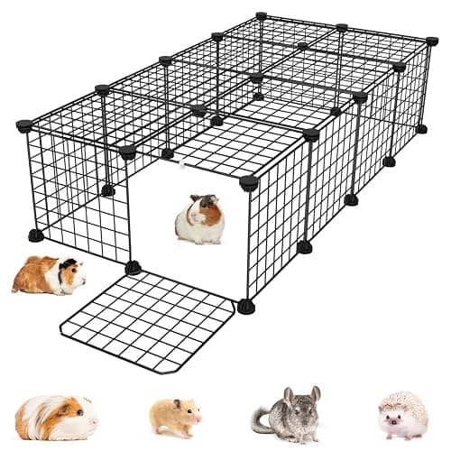 Guinea Pig Cages with Door and Top, 50x25x12inch Small Animal Cage, 20pcs Metal Grid Panels Small Animal Playpen, Expandable Cage for Guinea Pigs, Rabbits, Hamsters and Hedgehogs, Kitten - Image 1