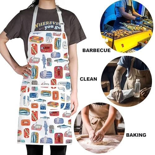G2TUP Portugal Sardines Kitchen Apron Portuguese Sardines Gifts Tinned Fish Apron Portuguese Apron thumbnail 7