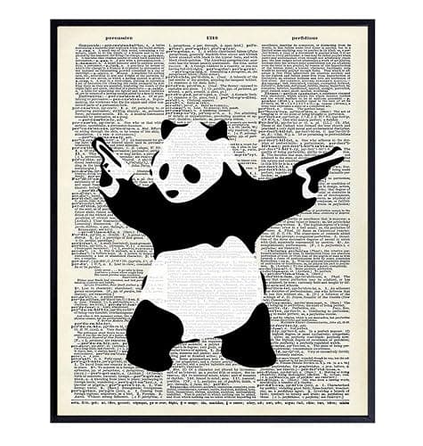 Banksy shooting panda unframed poster - Image 1