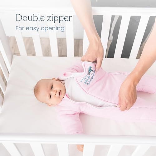 Magic Sleepsuit Baby Merlin's Cotton Baby Swaddle Transition Product - Soft and Cozy Design, Double Zipper for Easy Diaper Changes, Promotes Safe Sleep, 3-6 Months - Lavender - Large 18-21lbs thumbnail 4