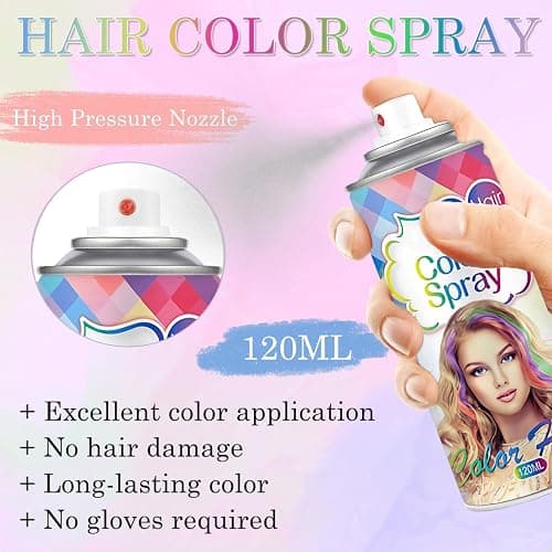 Red Hair Spray,Red Temporary Hair Color Spray for Kids Women Men,One-Day Temporary Hair Dye,Washable Hair Color Wax Natural Hair Strong Style Gel for World Cup 2026,Fans Party,Halloween,Cosplay thumbnail 5