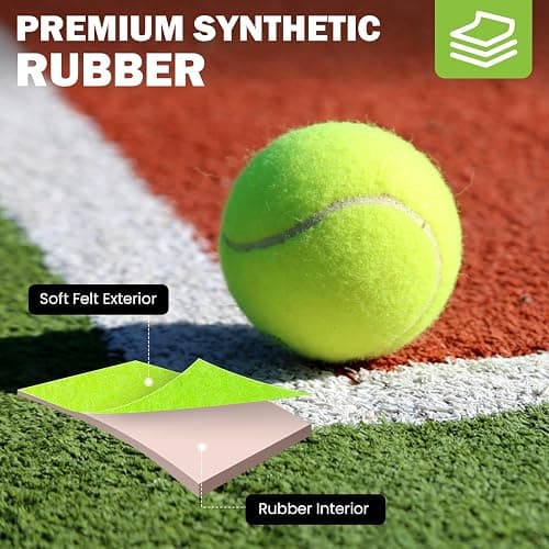 FURWEY Tennis Balls, 12/24/36/80 Pack Bulk Tennis Balls Pressureless Tennis Ball, Come with Mesh Bag for Easy Transport,Pet Dog Playing Balls, Good for Beginner Training Ball thumbnail 4