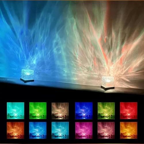 Ocean Wave Projector Light, 16-Color Luminorthe Cube Lamp & App Remote, 3D Holographic Water Ripple Romantic Ambient Lighting for Child's Room, Meditation Relaxation, Night Light thumbnail 3
