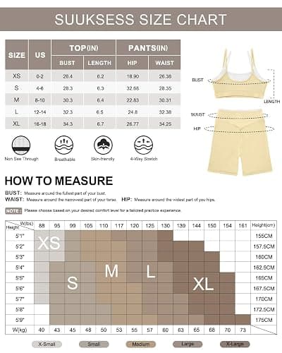 SUUKSESS 2 Piece Workout Sets Layered Sports Bra Yoga Gym Biker Shorts thumbnail 7