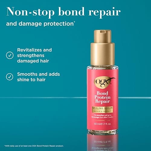 OGX Repair & Protect Bond Protein Repair Sealing Hair Serum, Formulated without Parabens, Frizz Treatment, 1.7 fl. oz thumbnail 3