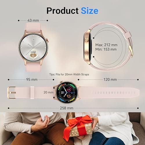 Fitpolo Smart Watch for Women,1.3" AMOLED Touchscreen Fitness Tracker, Make/Answer Calls, Heart Rate SpO2 Monitor, 3ATM Waterproof, Sleep & Activity Tracking Smartwatch for Android Phones iPhone thumbnail 8