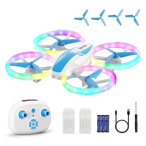 Mini Drone for Kids and Beginners with Fancy LED & Altitude Hold,Birthday Gift for Boys Girls,RC Drone with Propeller Protection,360°Flips,3 Speed Mode,Indoor Outdoor Mini Quadcopter Toy - Image 1