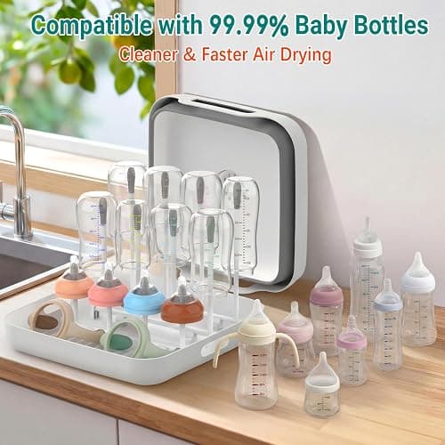 Yecuip Collapsible Wash Basin for Baby Bottles with Drying Rack – 2.4 Gallon Foldable Dish Tub with Handles, Portable RV Camping Sink & Space-Saving Wash Bin with Lid for Kitchen, Travel & Outdoor thumbnail 8