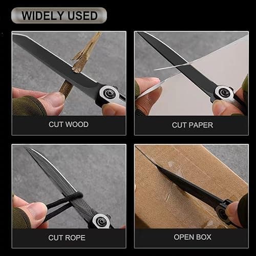 QZL EDC Folding Pocket Knife for Men,Slim Tanto knives with Clip and Glass Breaker, Gentleman's Knife with 7CR13Mov Steel Blade for Everyday Carry, Outdoor Camping thumbnail 7