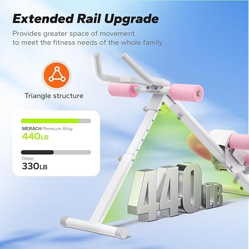 MERACH Ab Machine, Ab Workout Equipment, Adjustable Ab Trainer Machine for Abs Workout at Home Gym, Foldable, Knee Protection, Abdominal Trainer for Stomach Workout thumbnail 4