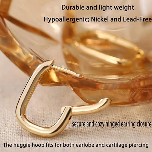 6 Pairs Chunky Gold Hoop Earrings Set for Women 14K Gold Plated Hypoallergenic Thick Open Huggie Hoop Set Jewelry for Christmas Gifts thumbnail 6