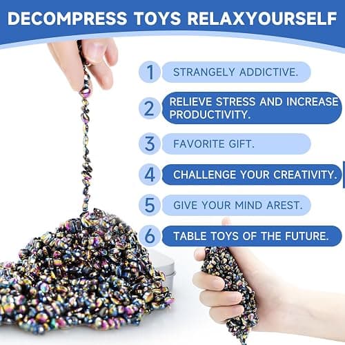 550 Pcs Magnetic Putty Fidget Toys for Adults & Teens, Ferrite Stress Relief Sensory Putty with Weak Magnetic Beads, Desk Gadgets for Office Anxiety, ADHD, Autism, Christmas Stocking Stuffer Gift thumbnail 8