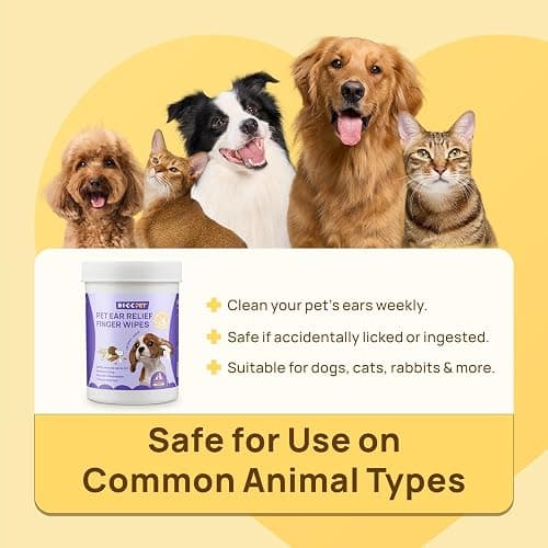 HICC PET Ear Cleaner Finger Wipes for Dogs & Cats, Vet-Recommended Dog Ear Infection Treatment to Relief Itching & Inflammation, Remove Wax, Dirt & Stop Smelly, Non-Irritating, 50ct(Coconut Scent) thumbnail 8