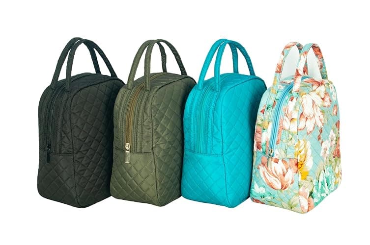 Jula Vance Machine Washable Women Quilted Fabric Insulated Reusable Cooler Lunch Bag Tote Adult Thermal Lunch Box Storage Bag for Ｗork (Floral) thumbnail 8