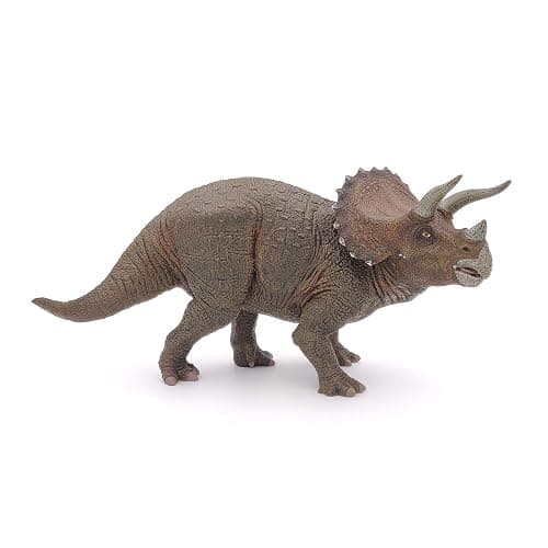Papo - Grande figurine dinosaure - 22 cm - Tricératops, Rencontre avec le Géant, Jouet enfant dès 3 Ans - Découverte de la Vie Préhistorique et des Dinosaures Herbivores, Vert thumbnail 3