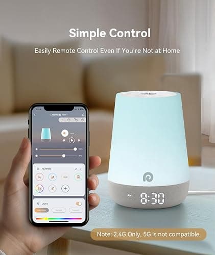 Dreamegg Sleep Trainer Clock for Kids - White Noise Machine with 34 Soothing Sounds, Alarm Clock with Lights, Ok to Wake, Nap Timer, White Noise App Control for Nursery Sleep Bedroom Routine thumbnail 3