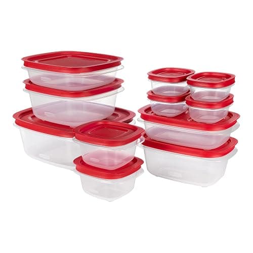 Rubbermaid EasyStore Rectangle and Square Containers, 22-Piece Set, Food Storage Containers, Food Storage Containers with Lids - Image 1