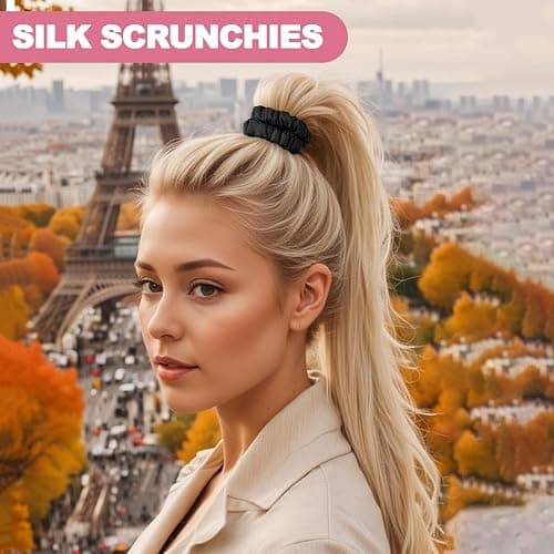 6Pcs Silk Hair Ties Small 22 Momme 100% Pure Mulberry Silk Scrunchies for Women Girls Thin Skinny Hair Sleep Scrunchies No Damage(Color 03) thumbnail 6