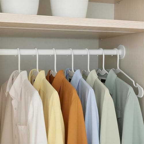 Amazon Basics Plastic Clothes Hangers, Adult Size, White, Pack of 50 thumbnail 5