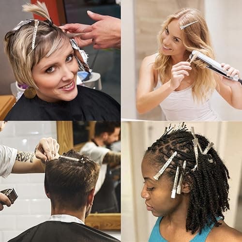 HiJeaton 24Pcs Metal Duck Billed Hair Clips for Women Styling Sectioning, Silver Hair Pins for Long Hair, Alligator Curl Loc Clips for Thick Hair Roller, Salon, Bows DIY thumbnail 2