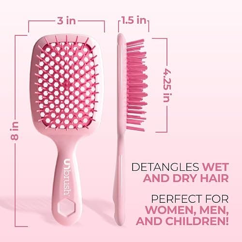FHI Heat UNbrush Detangling Brush for Pain-Free Brushing on All Wet or Dry Hair Types — Durable DuoFlex Anti-Static Bristles, Lightweight Handle, Vented Hair Brush thumbnail 5
