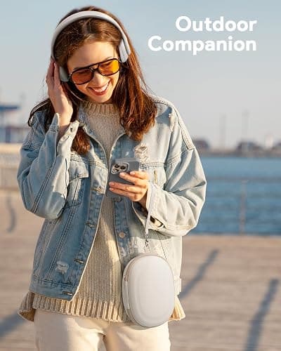Case for Beats Studio Pro/Solo 4/Solo 3/Studio3 On-Ear Headphones, Portable Travel Hard Shell Storage Bag (Beige) thumbnail 7