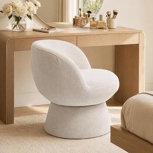  White Swivel Vanity Chair  thumbnail 7