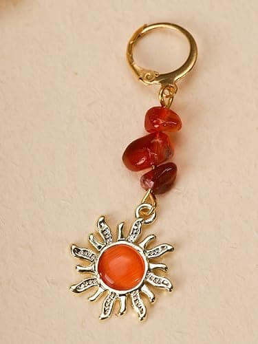Sacina Boho Hippie Gothic Crystal Celestial Sun Earrings, Boho Earrings, Hippie Jewelry, Christmas Jewelry Gift For Women thumbnail 6
