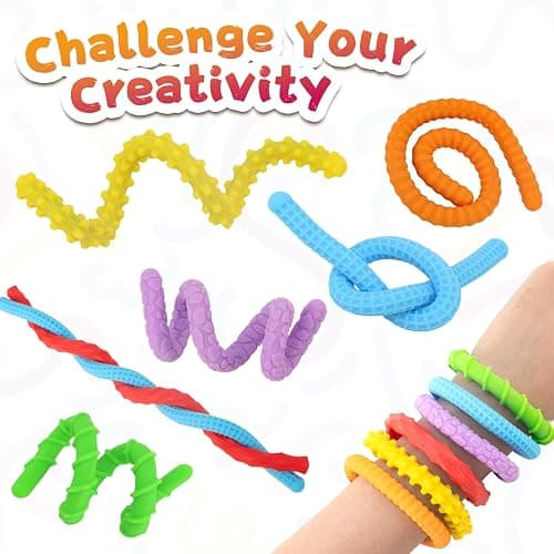 Fidget Toys for Kids 3+, Textured Silicone Sensory Sticks, 6 Pack | Sensory Toys for Anxiety Relief, Autism Toys for Toddlers with Autism, Travel Toys for Kids 3+ & Adults thumbnail 4