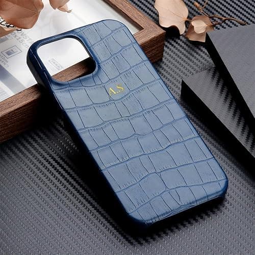 Personalized Custom Name Initials Alligator Pattern Luxury Leather Phone Case for iPhone 16 15 14 13 12 11 Pro Max X XS XR Max 3D Hot Stamping Cover thumbnail 5