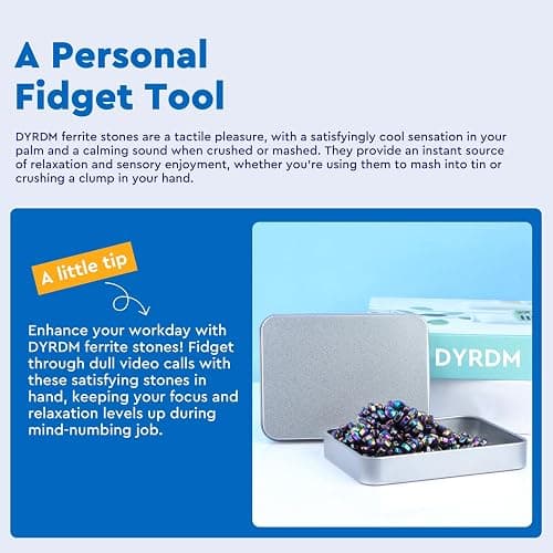 DYRDM 300+ Original Ferrite Putty Colorful, Fidget Toy Ferrite Stones for Stress Relief, Sensory Toy for Adults & Teens 14+, Holiday Stocking Stuffer, Ferrite Rocks Fidget Present for Office thumbnail 5