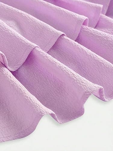 RoseSeek Girl's Flowy Cami Dress Ruched Sleeveless Pink Layered Ruffle Kawaii Short Smocked Summer Dresses thumbnail 2