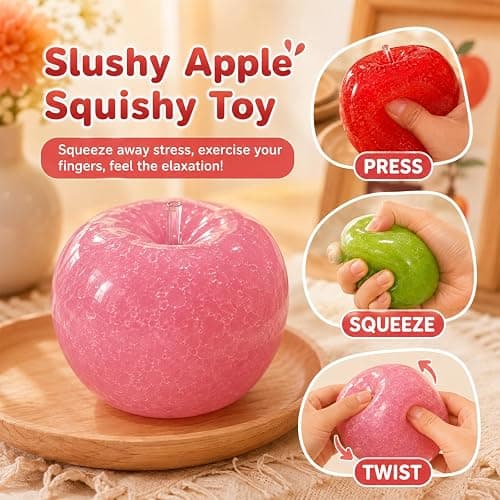 Slushy Apple Squishy, Slow-Rising Squishys Apple Stress Ball, Soft Slow Rising Ball for Adult use in Offices and Homes(Green) thumbnail 2